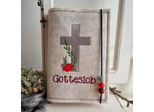 Stickdatei -  Kreuz Blumenranke